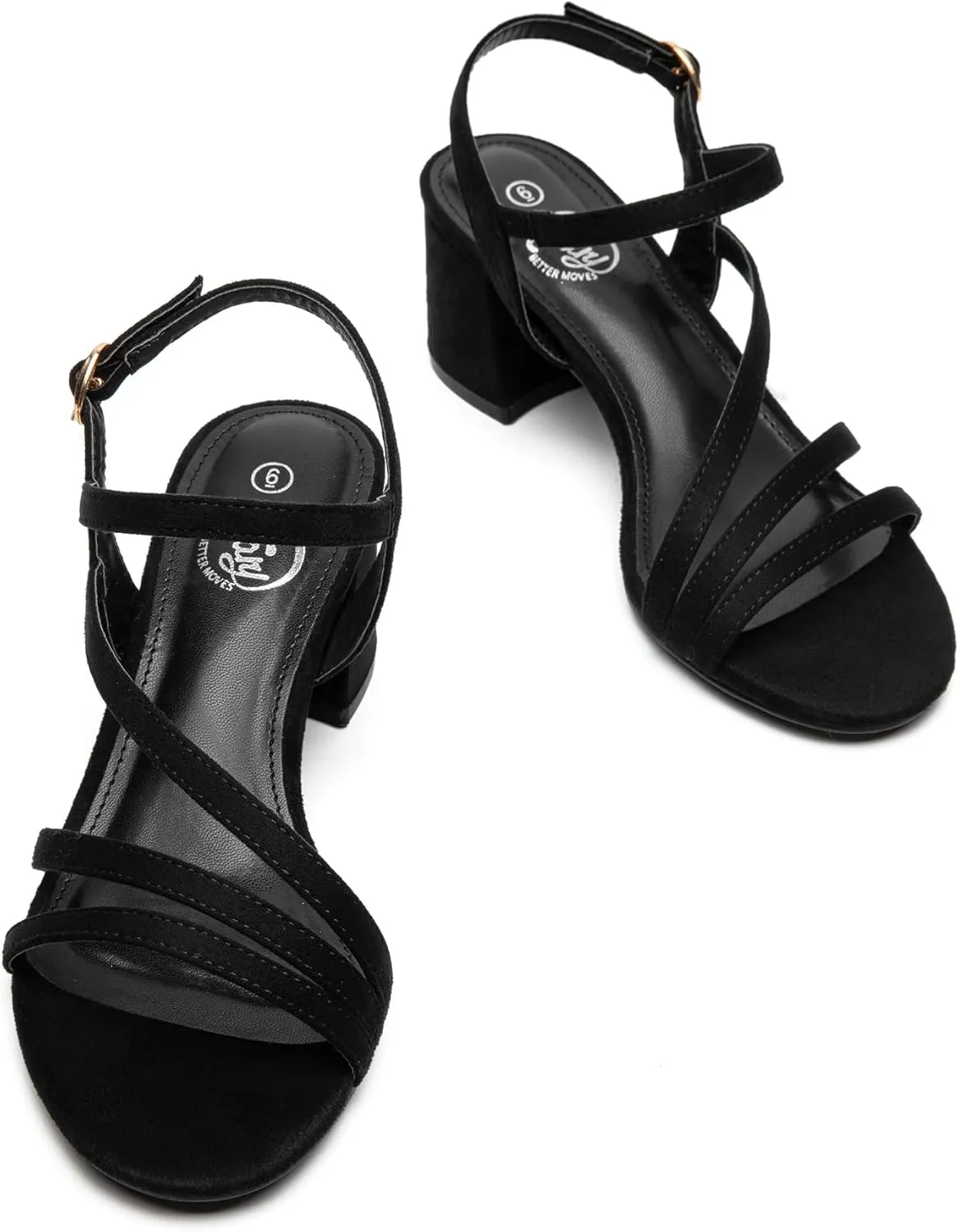 Trary Strappy Heels for Women, Sandals Women Dressy, 2.16 inch Low Block Heels for Women