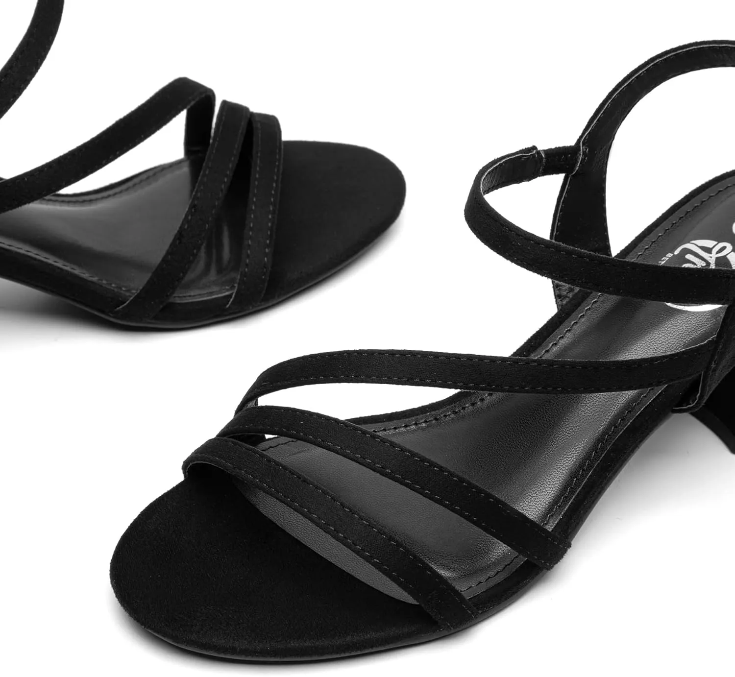 Trary Strappy Heels for Women, Sandals Women Dressy, 2.16 inch Low Block Heels for Women