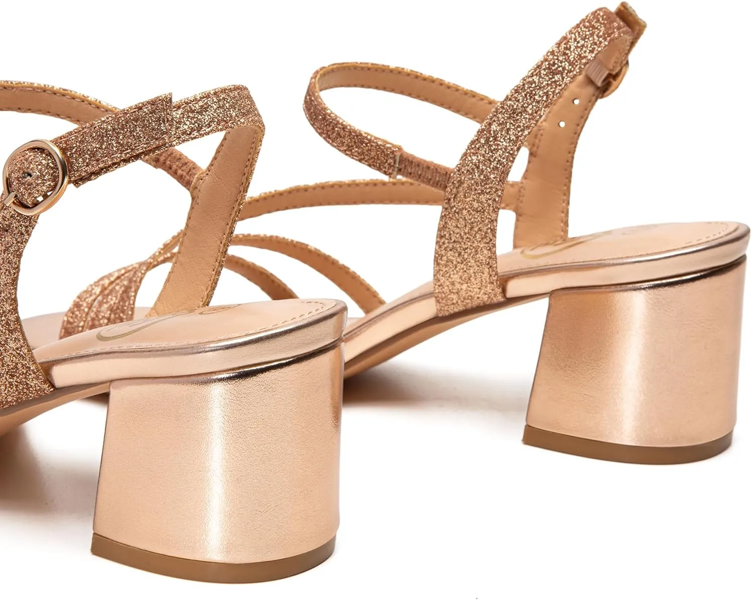 Trary Strappy Heels for Women, Sandals Women Dressy, 2.16 inch Low Block Heels for Women