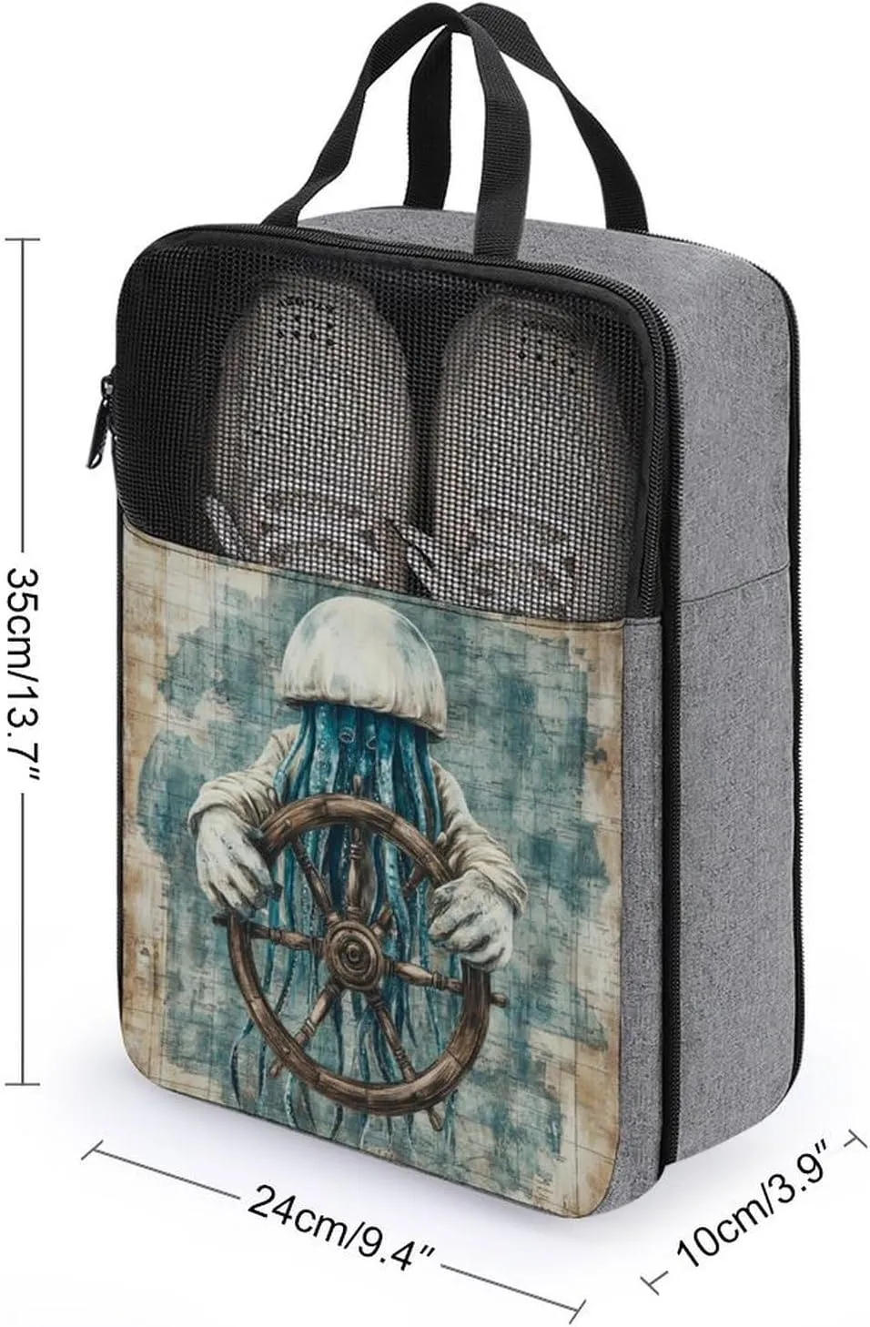 Travel Shoe Bags Waterproof Portable Shoe Storage Pouch with Dual Zipper Handles Waterproof Breathable Durable Mesh Desig Travel Shoe Case Organizer for Travel And Home Use Shoe Bag Nautical Navigator