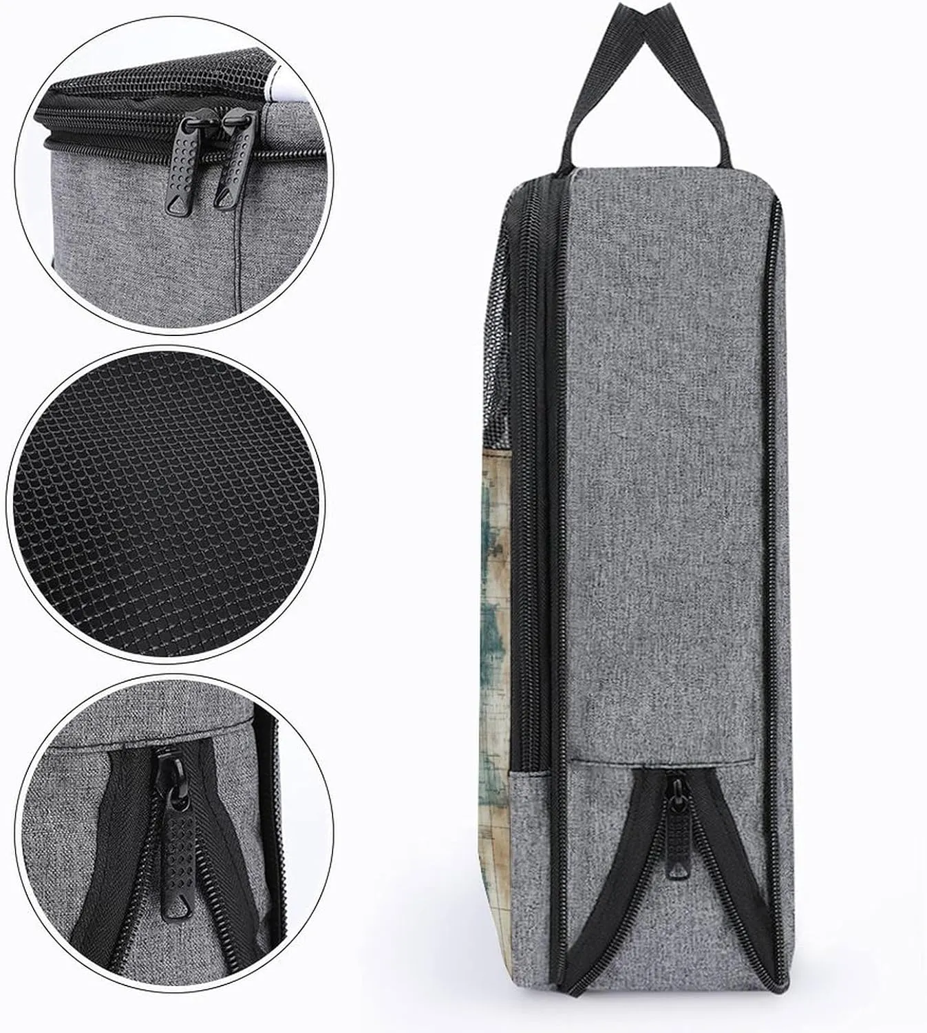Travel Shoe Bags Waterproof Portable Shoe Storage Pouch with Dual Zipper Handles Waterproof Breathable Durable Mesh Desig Travel Shoe Case Organizer for Travel And Home Use Shoe Bag Nautical Navigator