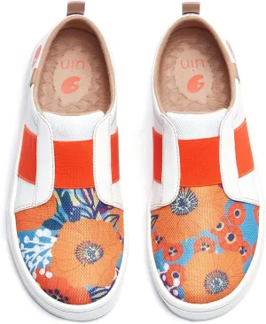 UIN Women's Fashion Sneakers Lightweight Walking Casual Slip Ons Art Painted Athletic Travel Skate Shoes Las Ramblas