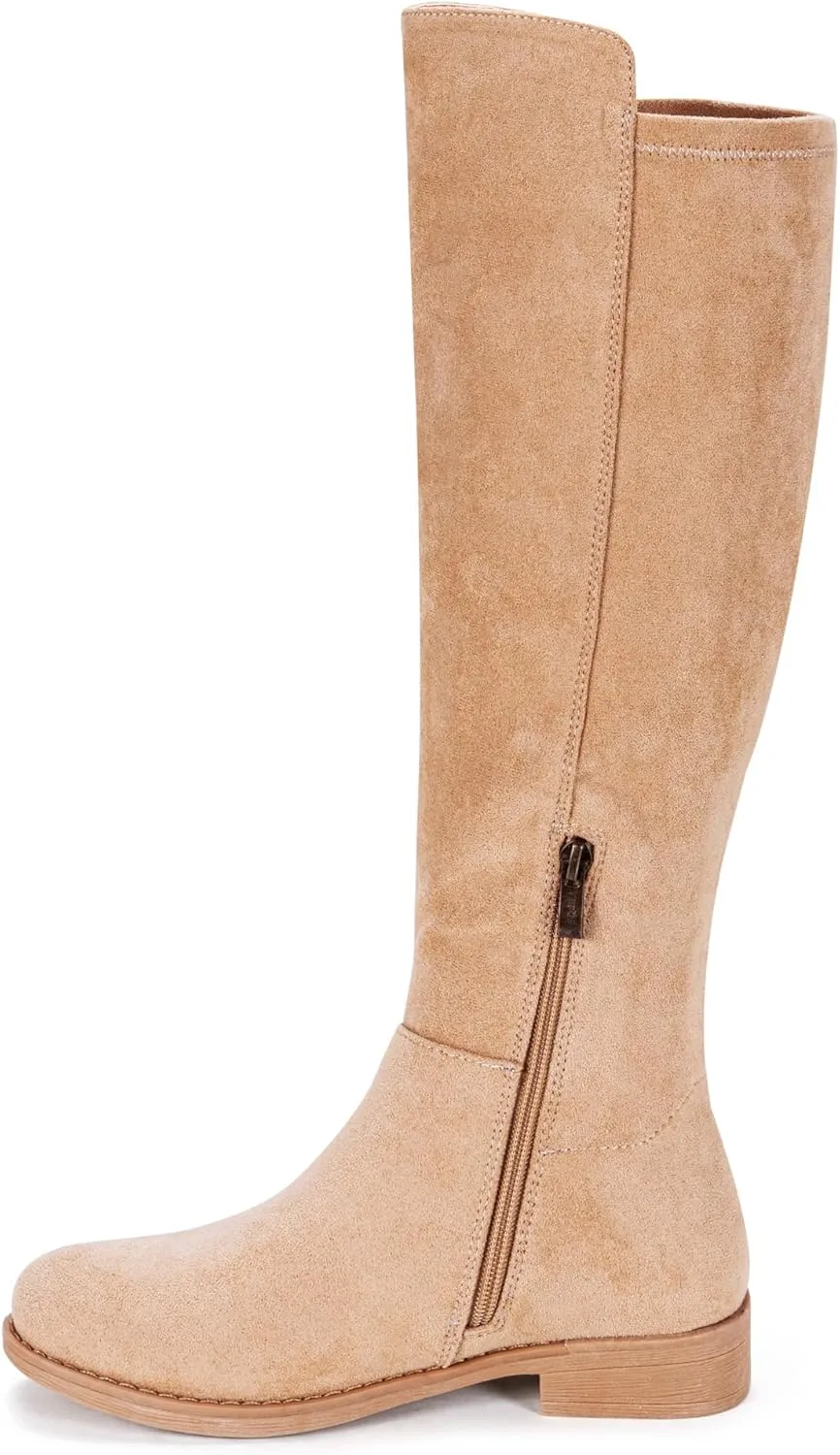 Vepose Women's 9662 Knee High Boots, Casual Tall Riding Boots Low Flat Heel, Wide Calf and Inner Zipper.