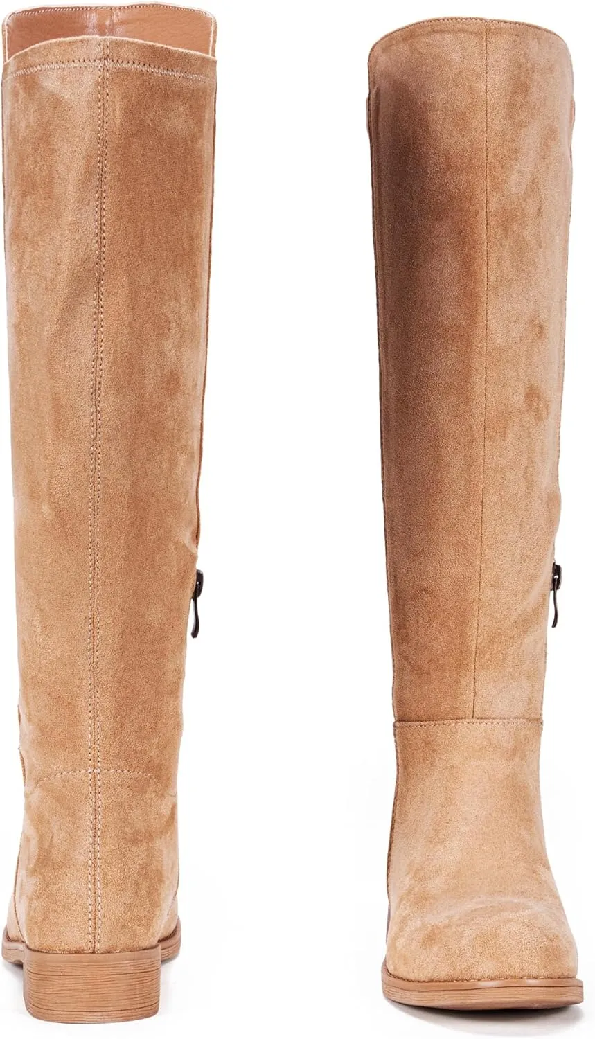 Vepose Women's 9662 Knee High Boots, Casual Tall Riding Boots Low Flat Heel, Wide Calf and Inner Zipper.