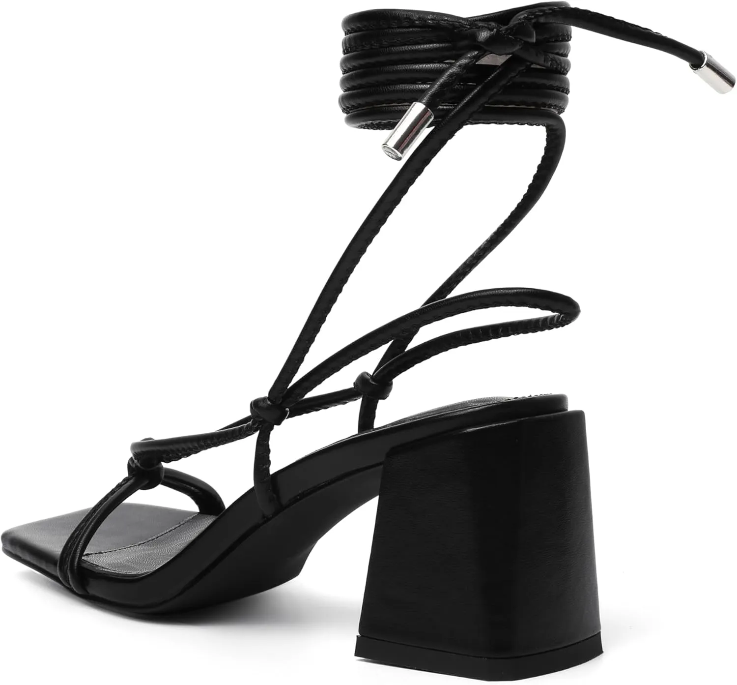 vivianly Women's Lace Up Chunky Heel Sandals Strappy Straps Ankle Wrap Heels