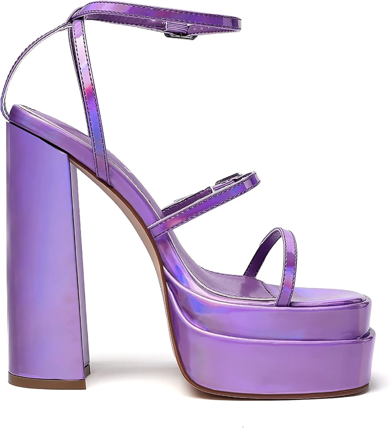 vivianly Womens Platform Ankle Strap Sandals Open Toe Chunky Block High Heels