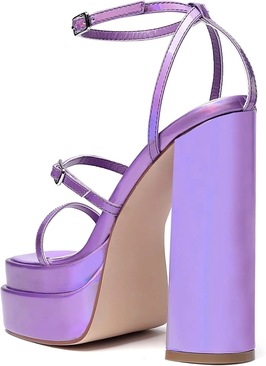 vivianly Womens Platform Ankle Strap Sandals Open Toe Chunky Block High Heels