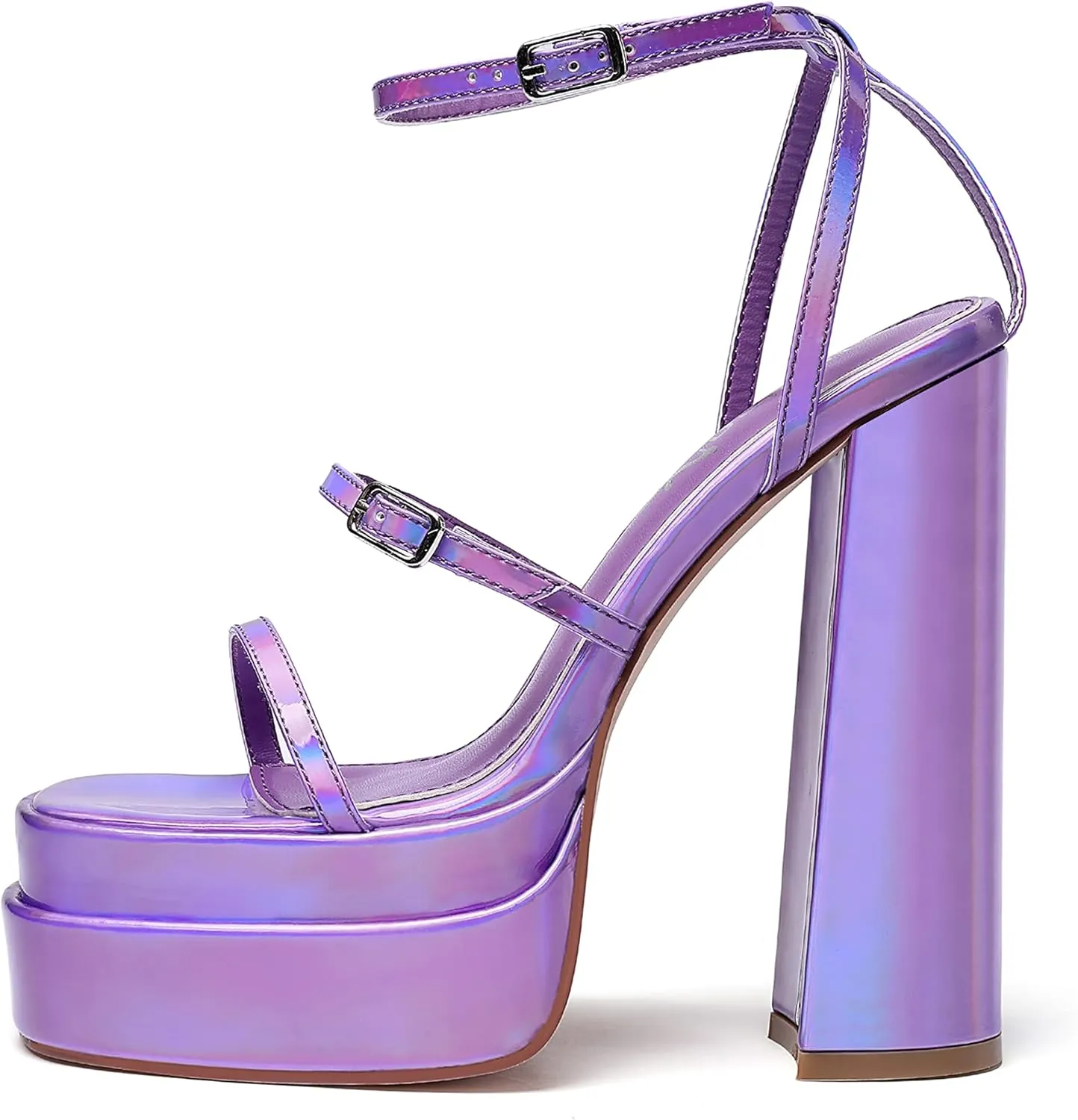vivianly Womens Platform Ankle Strap Sandals Open Toe Chunky Block High Heels