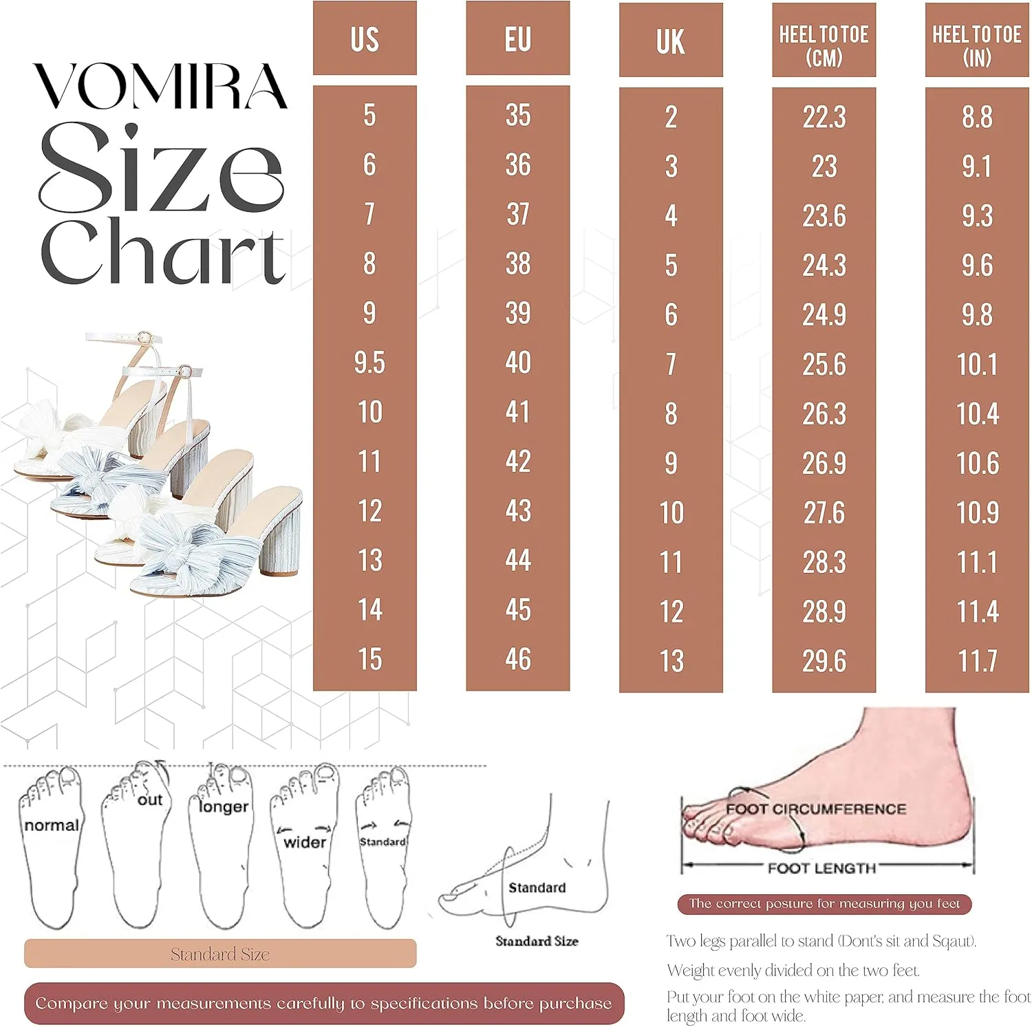 VOMIRA Bow Heels for Women Pleated Bowknot Heeled Sandals Summer Open Toe Ankle Buckle Strap Bridal Wedding Sandals