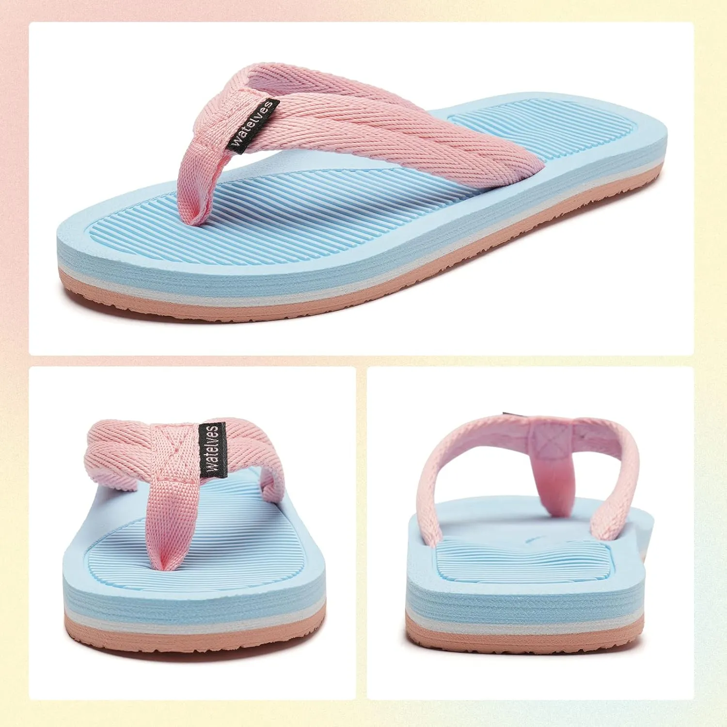 WateLves Girls Flip Flops Toddler Boys Girls Non-Slip Sport Sandals for Beach Swim Pool(Little Kid/Big Kid)
