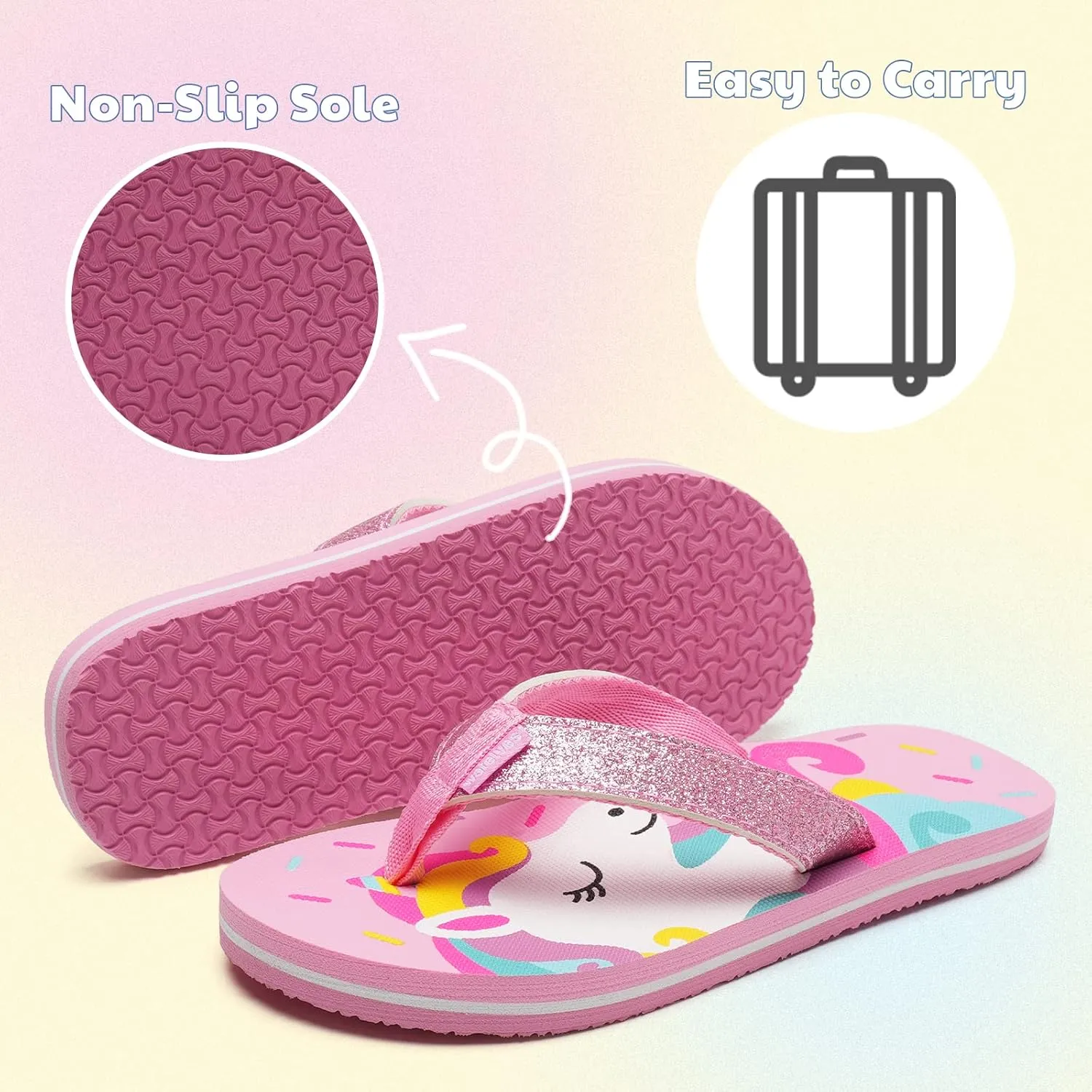 WateLves Girls Flip Flops Toddler Boys Girls Non-Slip Sport Sandals for Beach Swim Pool(Little Kid/Big Kid)