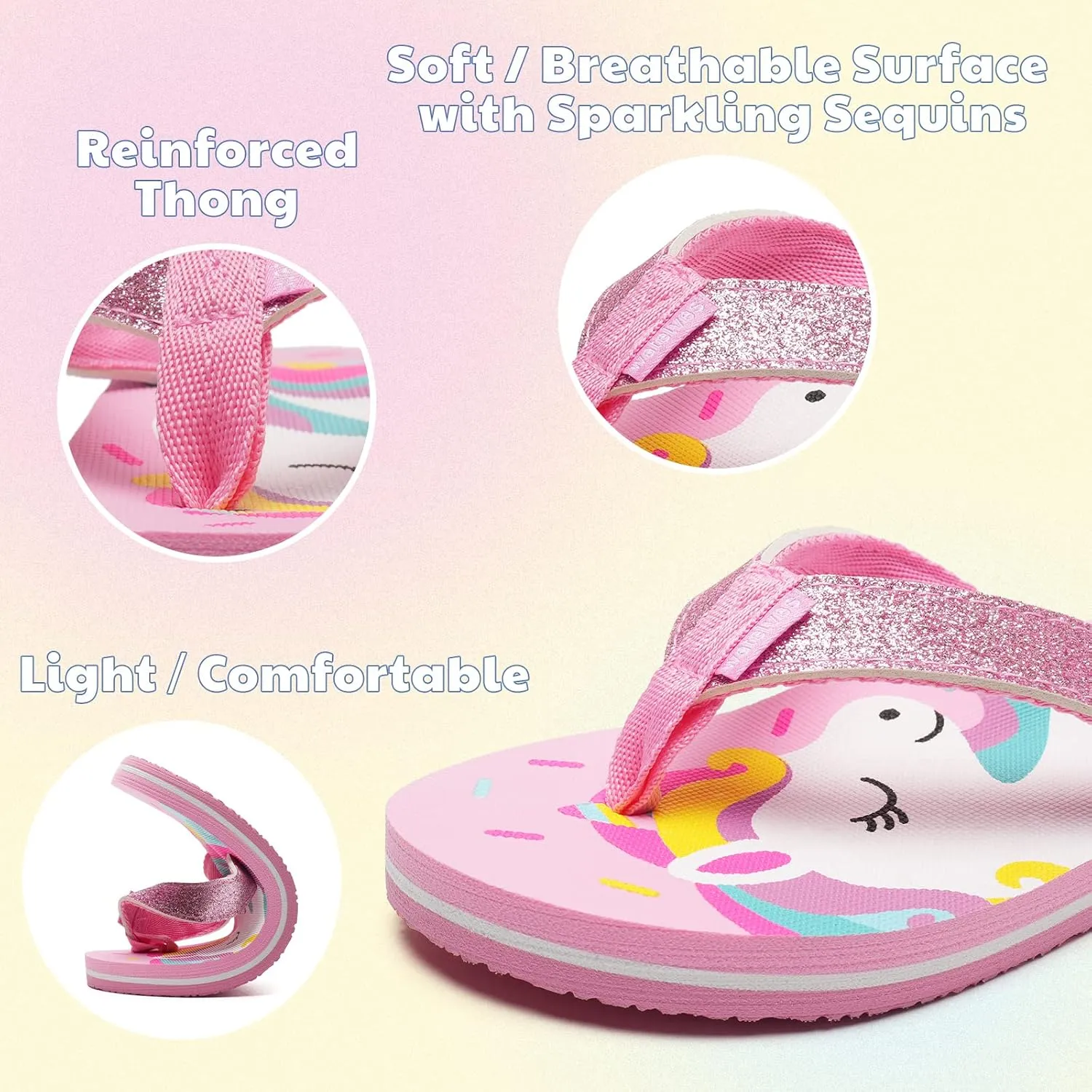 WateLves Girls Flip Flops Toddler Boys Girls Non-Slip Sport Sandals for Beach Swim Pool(Little Kid/Big Kid)