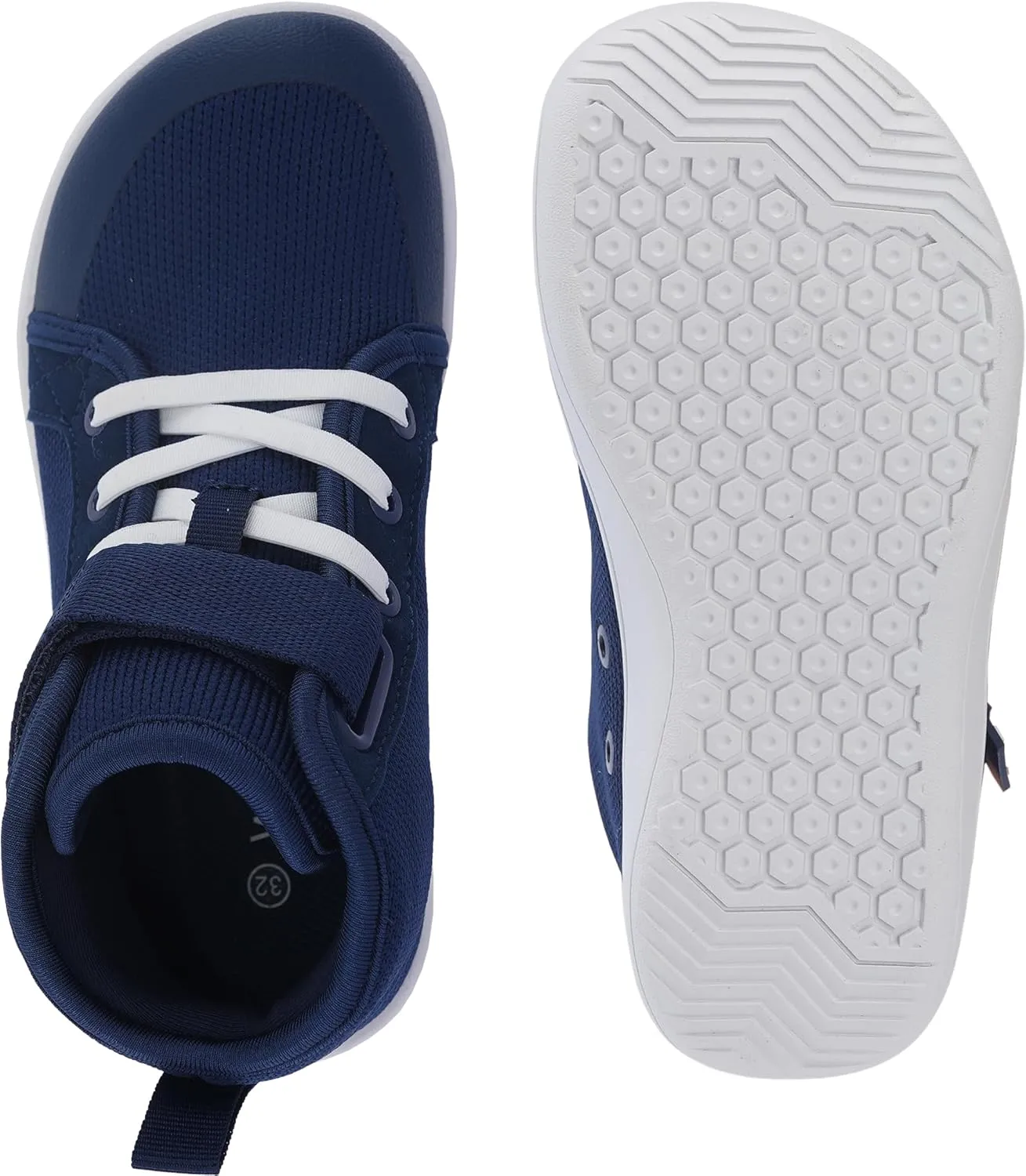 WHITIN Kids/Toddler Wide Barefoot Shoes | Girls/Boys Classic High Top Sneakers | Wide Foot Freedom | Natural Growth