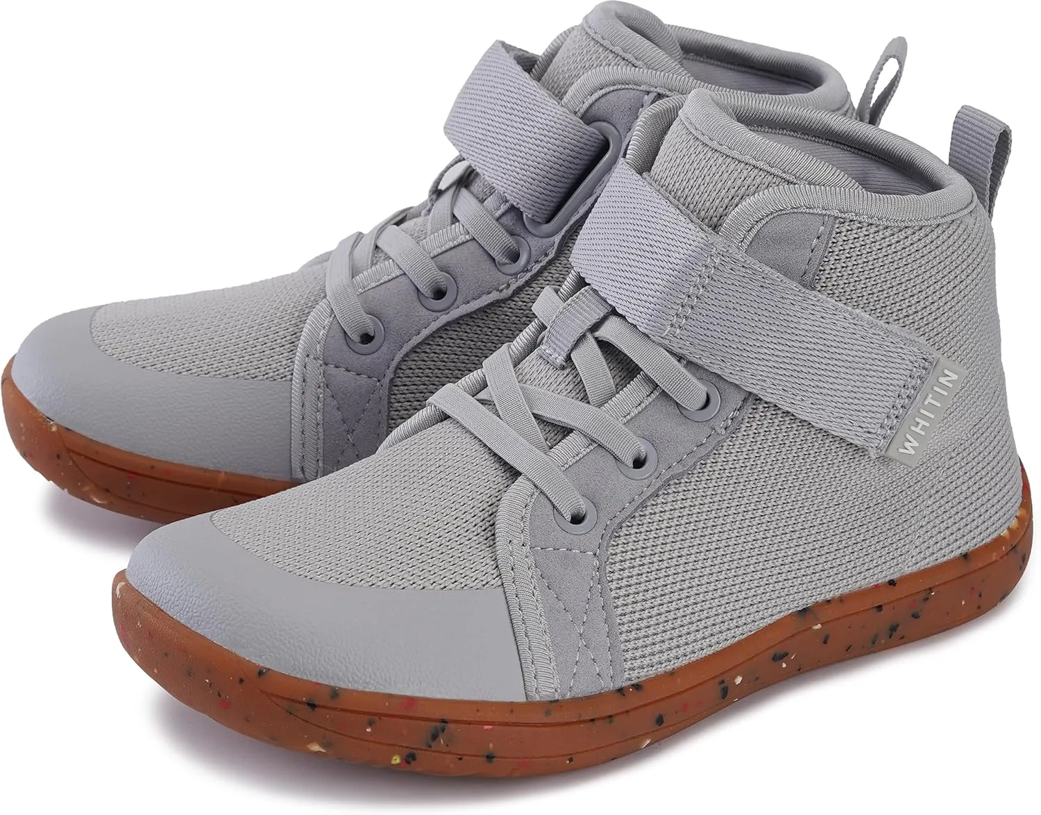 WHITIN Kids/Toddler Wide Barefoot Shoes | Girls/Boys Classic High Top Sneakers | Wide Foot Freedom | Natural Growth
