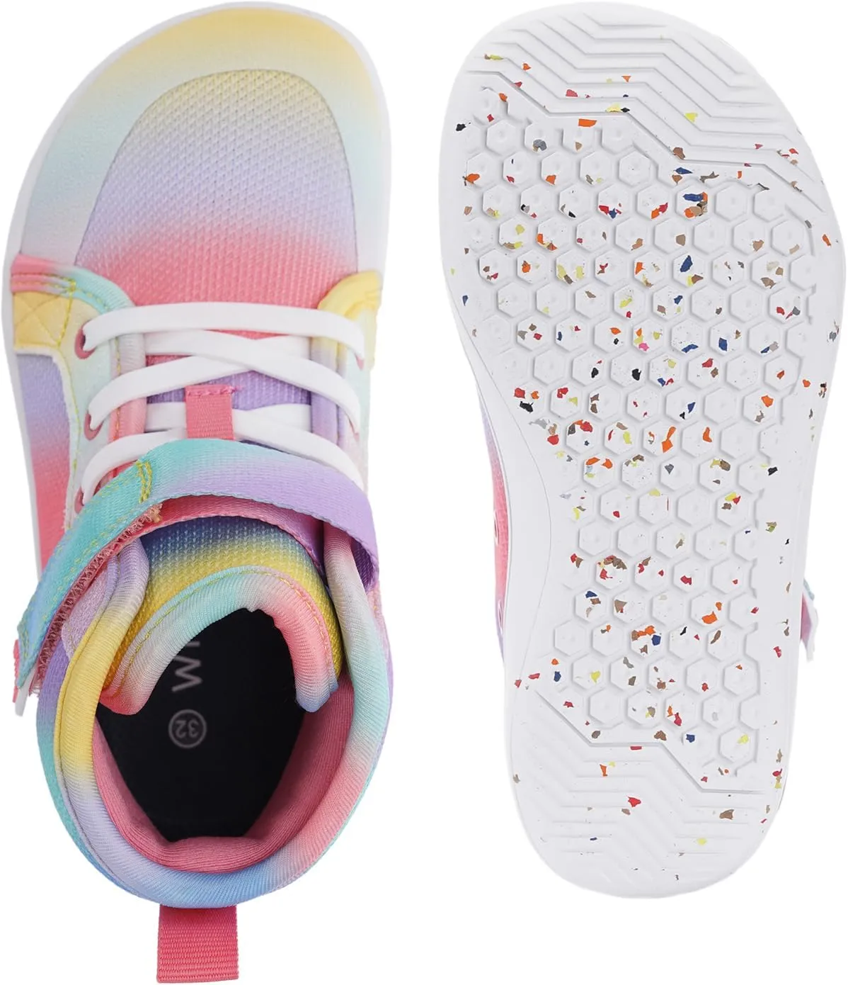 WHITIN Kids/Toddler Wide Barefoot Shoes | Girls/Boys Classic High Top Sneakers | Wide Foot Freedom | Natural Growth