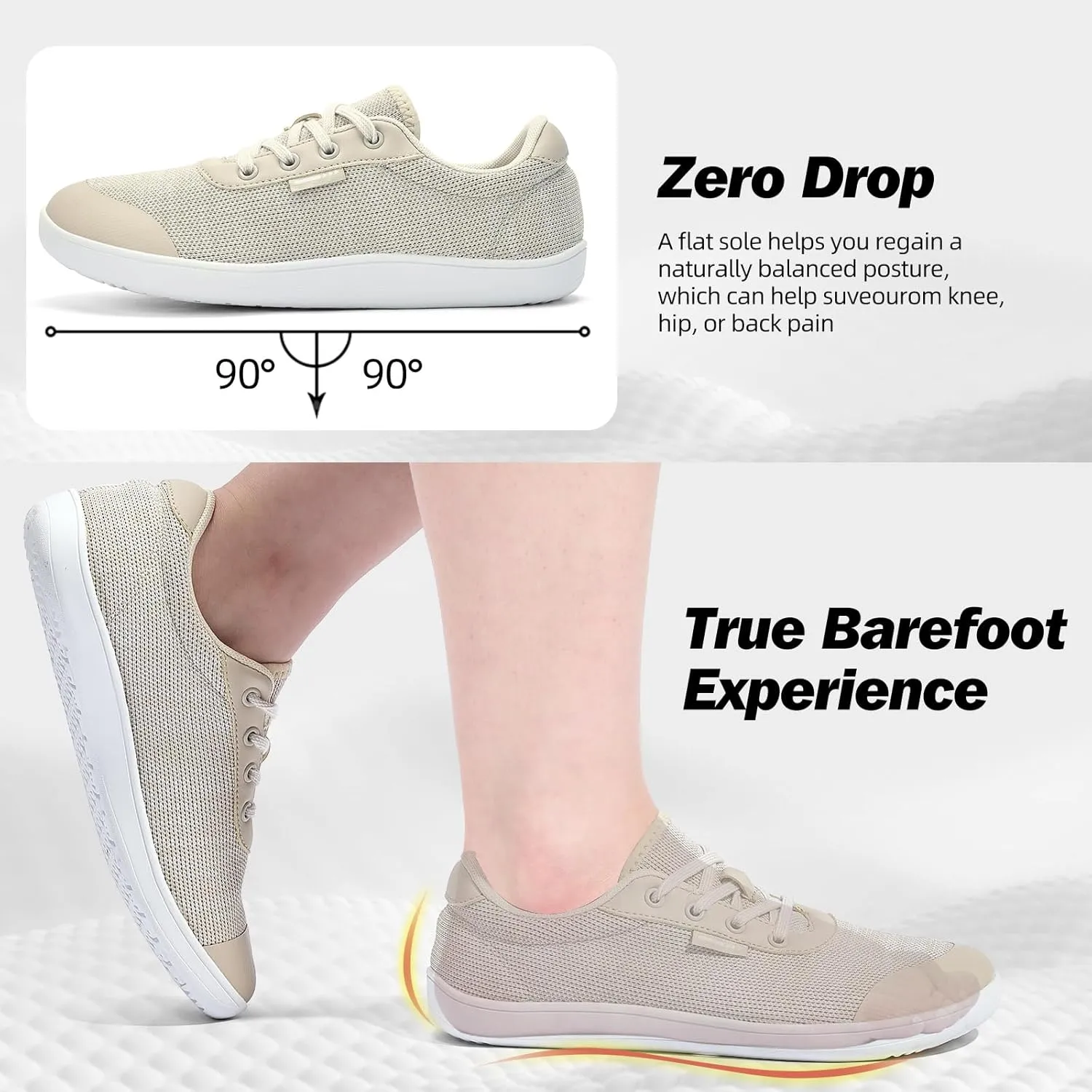 Wide Toe Box Shoes for Women - Minimalist Barefoot Shoes Zero Drop Casual Comfortable Athletic Walking Wide Width Fashion Sneakers for Swelling Bunion Plantar Fasciitis Foot