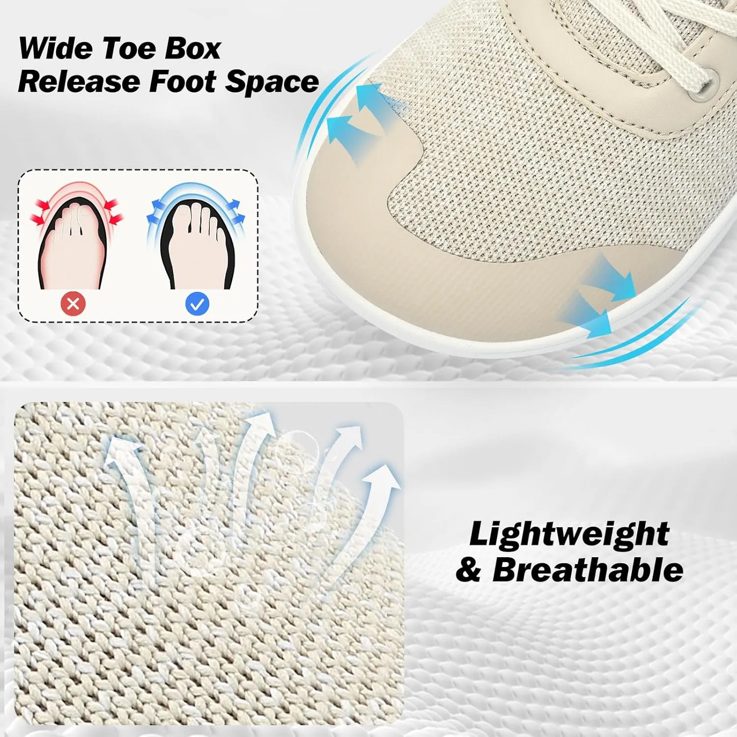 Wide Toe Box Shoes for Women - Minimalist Barefoot Shoes Zero Drop Casual Comfortable Athletic Walking Wide Width Fashion Sneakers for Swelling Bunion Plantar Fasciitis Foot
