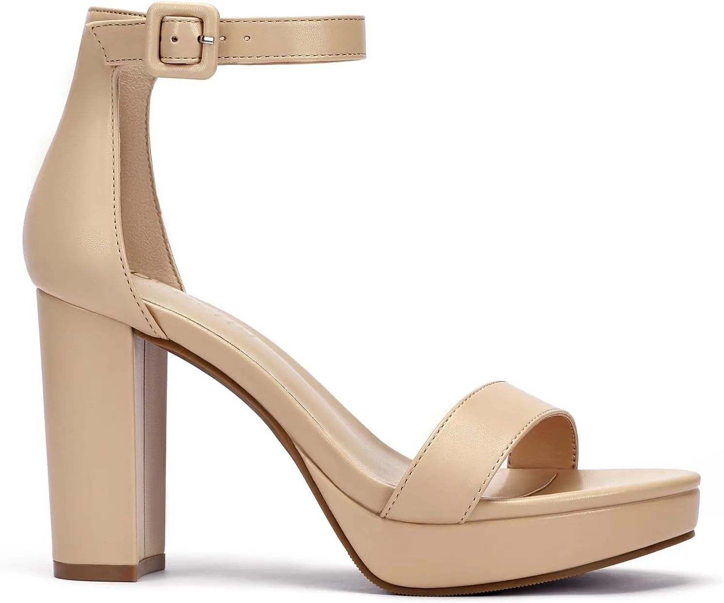 Wide Width Heels for Women Platform Heels 4-Inch Ankle Strap Open Toe Sandals Wedding Party Dress Shoes