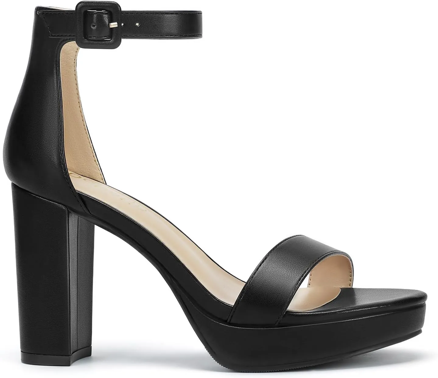 Wide Width Heels for Women Platform Heels 4-Inch Ankle Strap Open Toe Sandals Wedding Party Dress Shoes