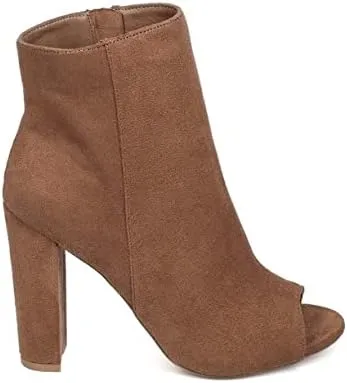 Wild Diva Morris-03 Women's Stylish Peep Toe Slouch Ankle Boots Chunky Stacked Heels Bootie