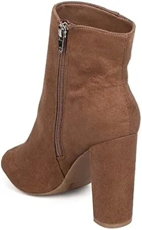 Wild Diva Morris-03 Women's Stylish Peep Toe Slouch Ankle Boots Chunky Stacked Heels Bootie