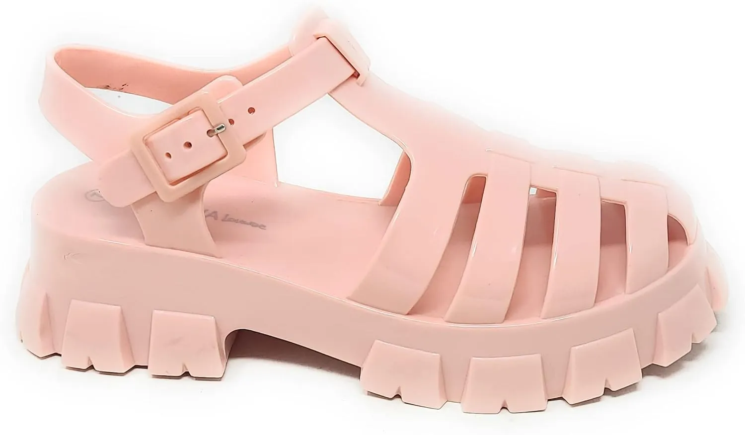 Wild Diva Women's Caged Chunky Heel Caged Jelly Sandals Paree-01