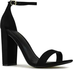 Wild Diva Women's High Chunky Block Heel Pump Dress Heeled Sandals