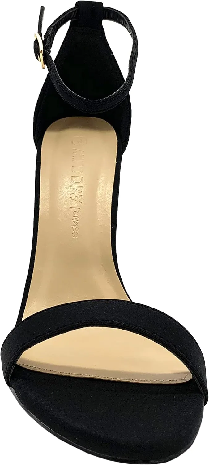 Wild Diva Women's High Chunky Block Heel Pump Dress Heeled Sandals