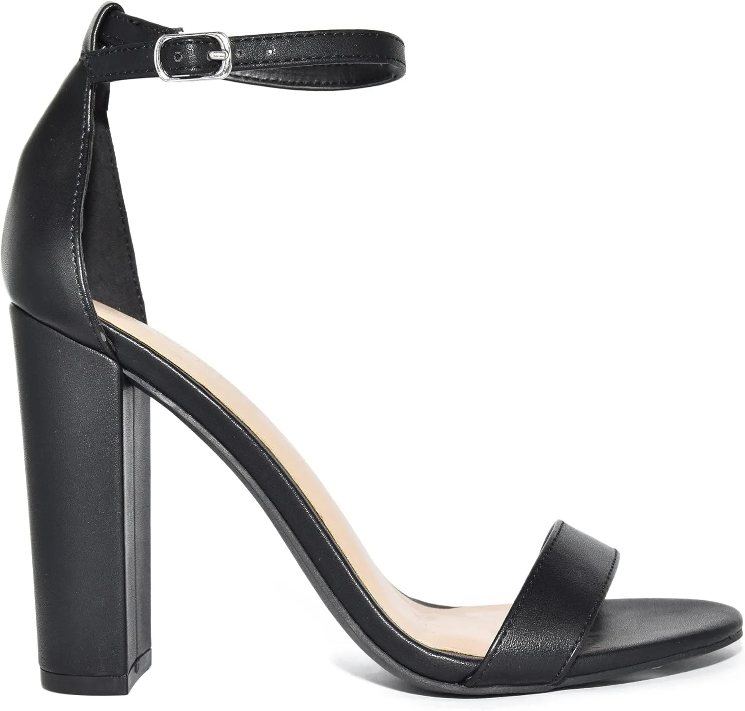 Wild Diva Women's High Chunky Block Heel Pump Dress Heeled Sandals