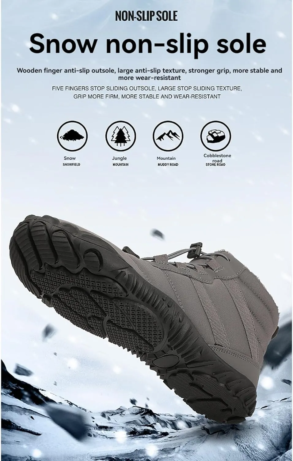 Winter Snow Boots for Women & Men | Minimalist Winter Snow Boots Barefoot | Warm Ankle Booties | Zero Drop Sole | Wide Toe Box | Slip on Sneakers | Waterproof Fur Lining Warm Snow Ankle Boots