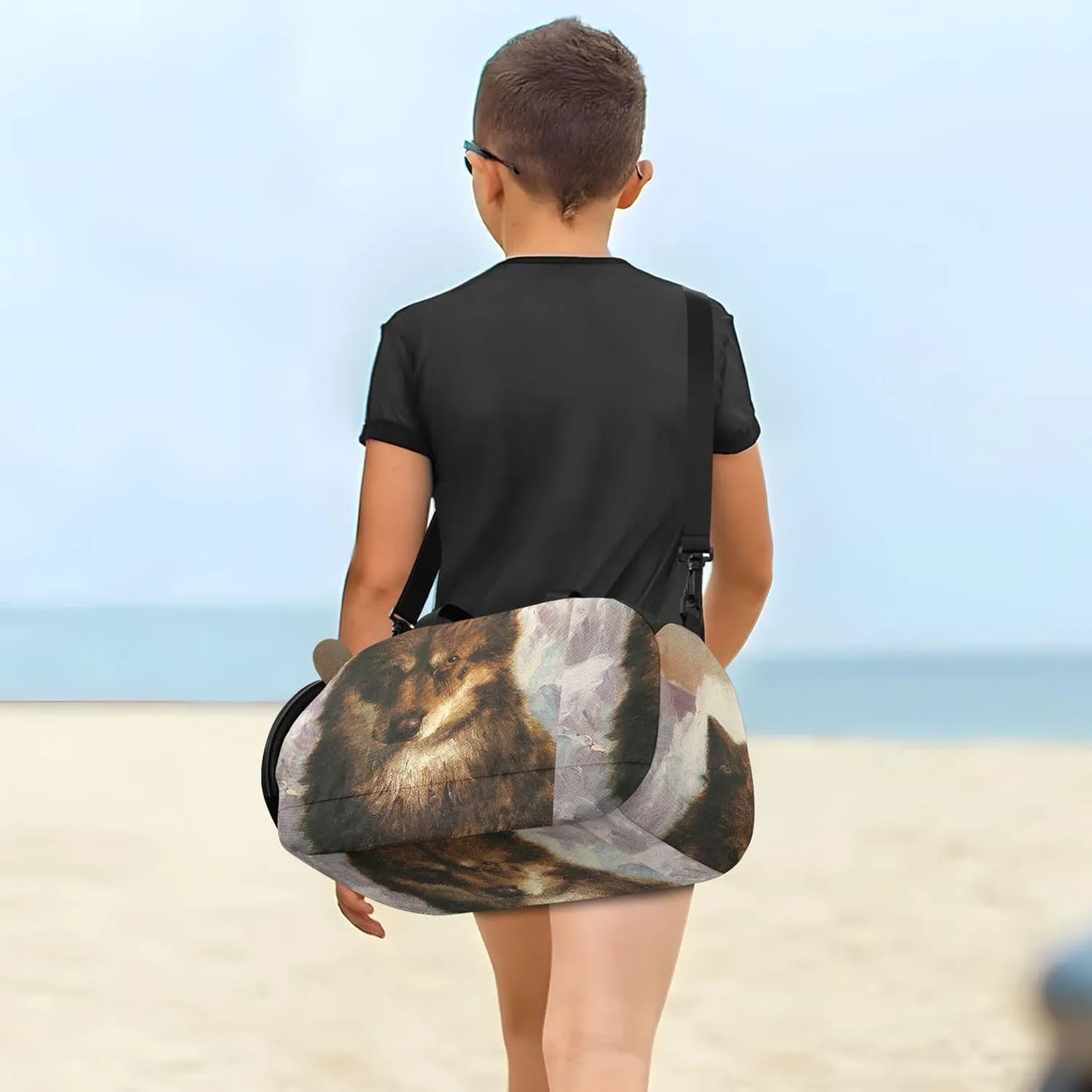 Wolf Print Frederic Edwin Church Girls Tote Duffle Bags Travel Weekend Duffel Overnight Carry on Duffel Bag Boys Gym Duffle Kids Luggage