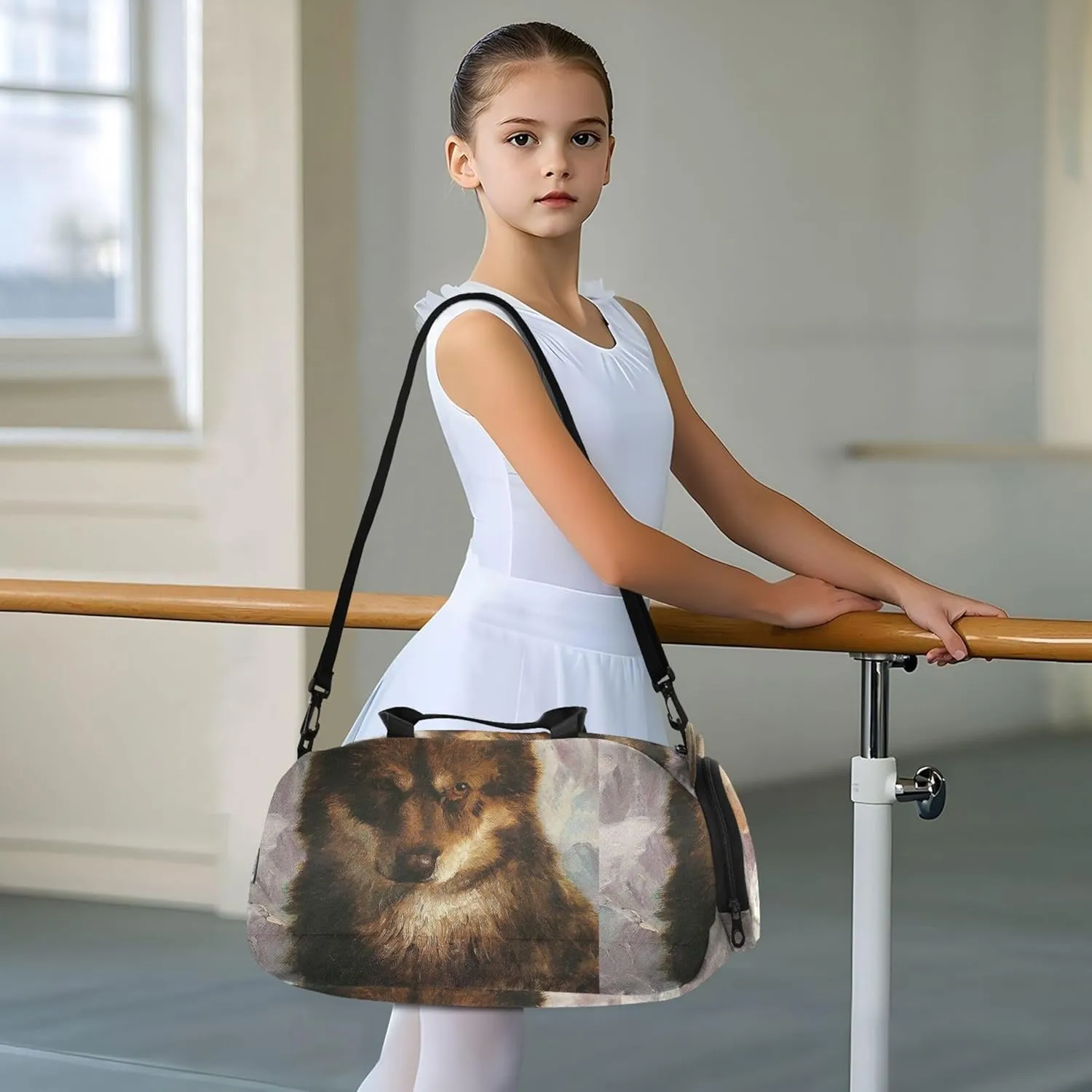 Wolf Print Frederic Edwin Church Girls Tote Duffle Bags Travel Weekend Duffel Overnight Carry on Duffel Bag Boys Gym Duffle Kids Luggage
