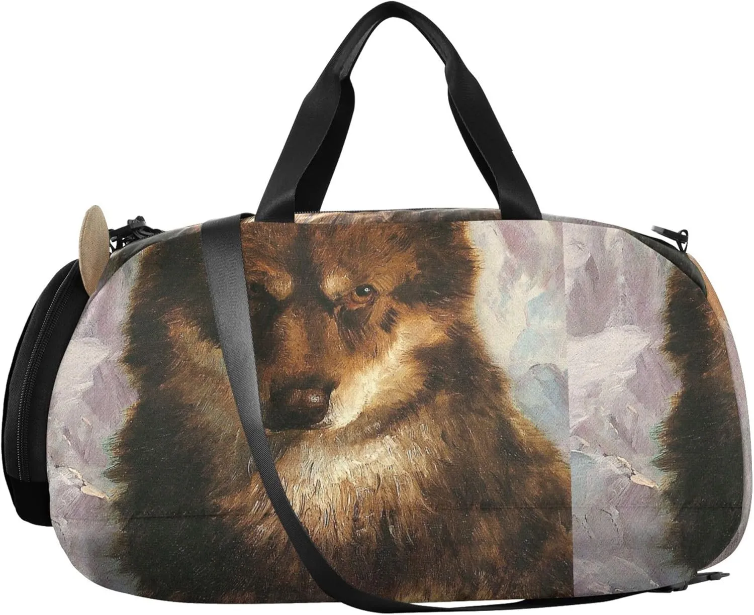 Wolf Print Frederic Edwin Church Girls Tote Duffle Bags Travel Weekend Duffel Overnight Carry on Duffel Bag Boys Gym Duffle Kids Luggage