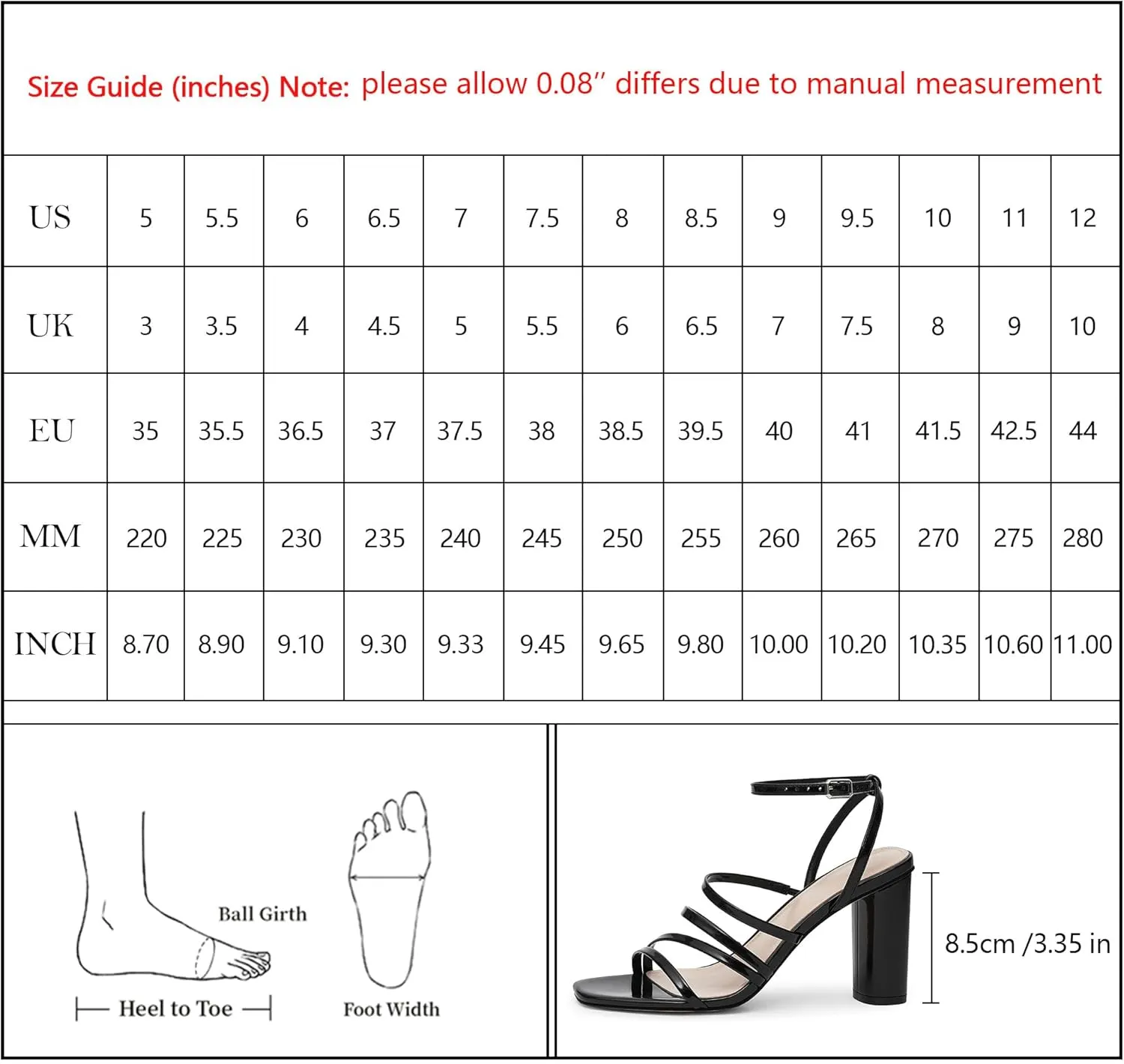 Women Heeled Sandals Square Open Toe Block High Heels Strappy Chunky Heels Ankle Strap Sandals Comfort Dress Party Prom Shoes