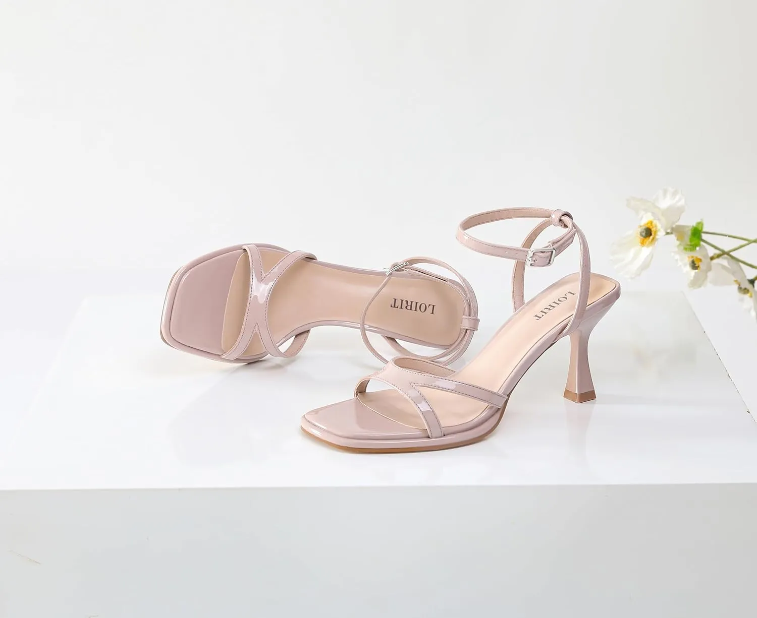 Women's Ankle Strap High Heel Sandals, Square Open Toe Chunky Heel High Heels, Suitable For Daily Party Wedding Wear