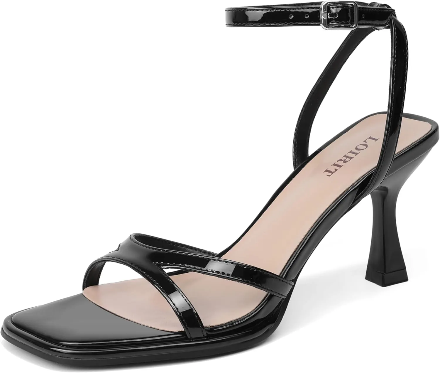 Women's Ankle Strap High Heel Sandals, Square Open Toe Chunky Heel High Heels, Suitable For Daily Party Wedding Wear