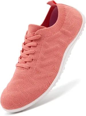 Womens Barefoot Shoes Walking Runing Slip On Shoes Zero Drop Footwear Yoga Gym Sneakers Lightweight Breathable Minimalist Trainers Pink US Size 8.5