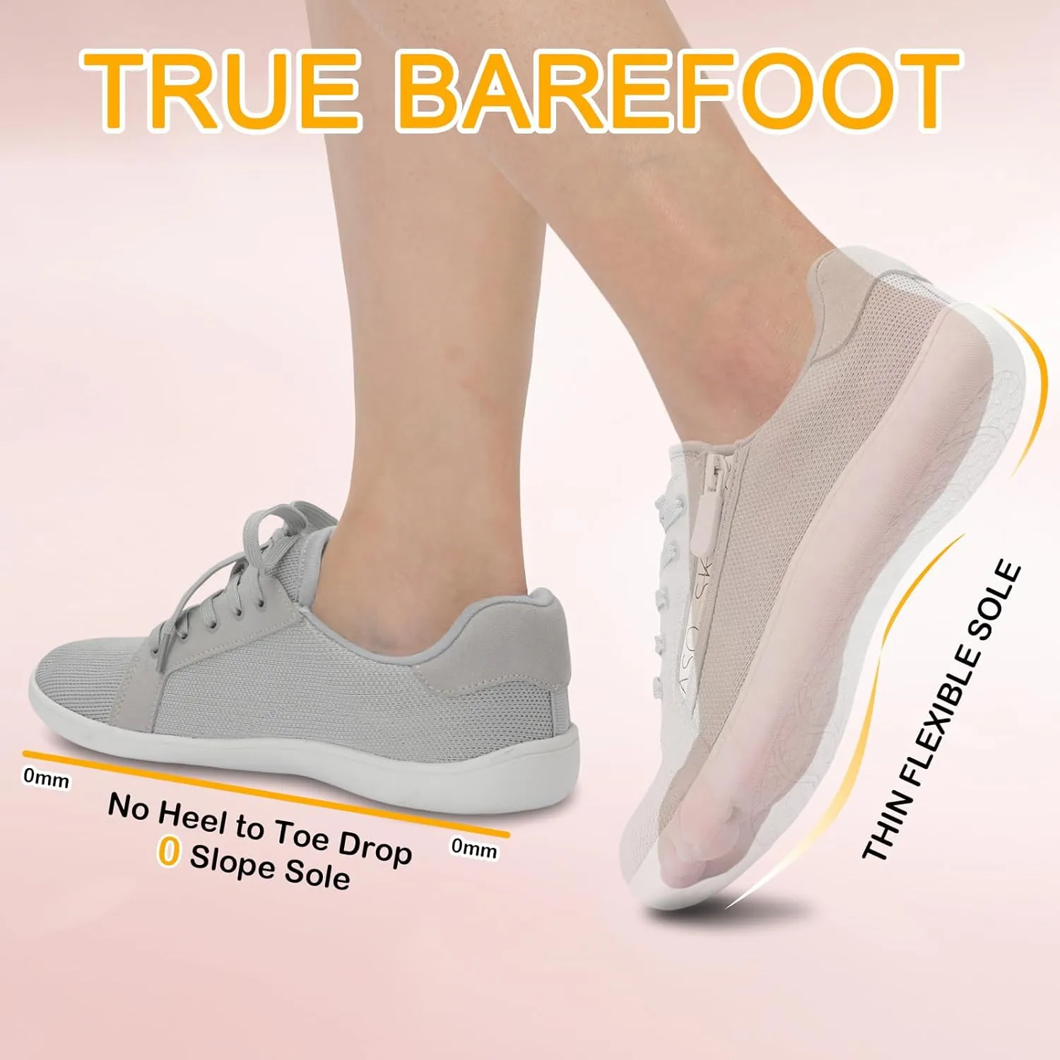 Womens Barefoot Walking Shoes Wide Toe Fashion Sneakers Comfortable Casual Shoes Zero Drop Minimalist Shoes