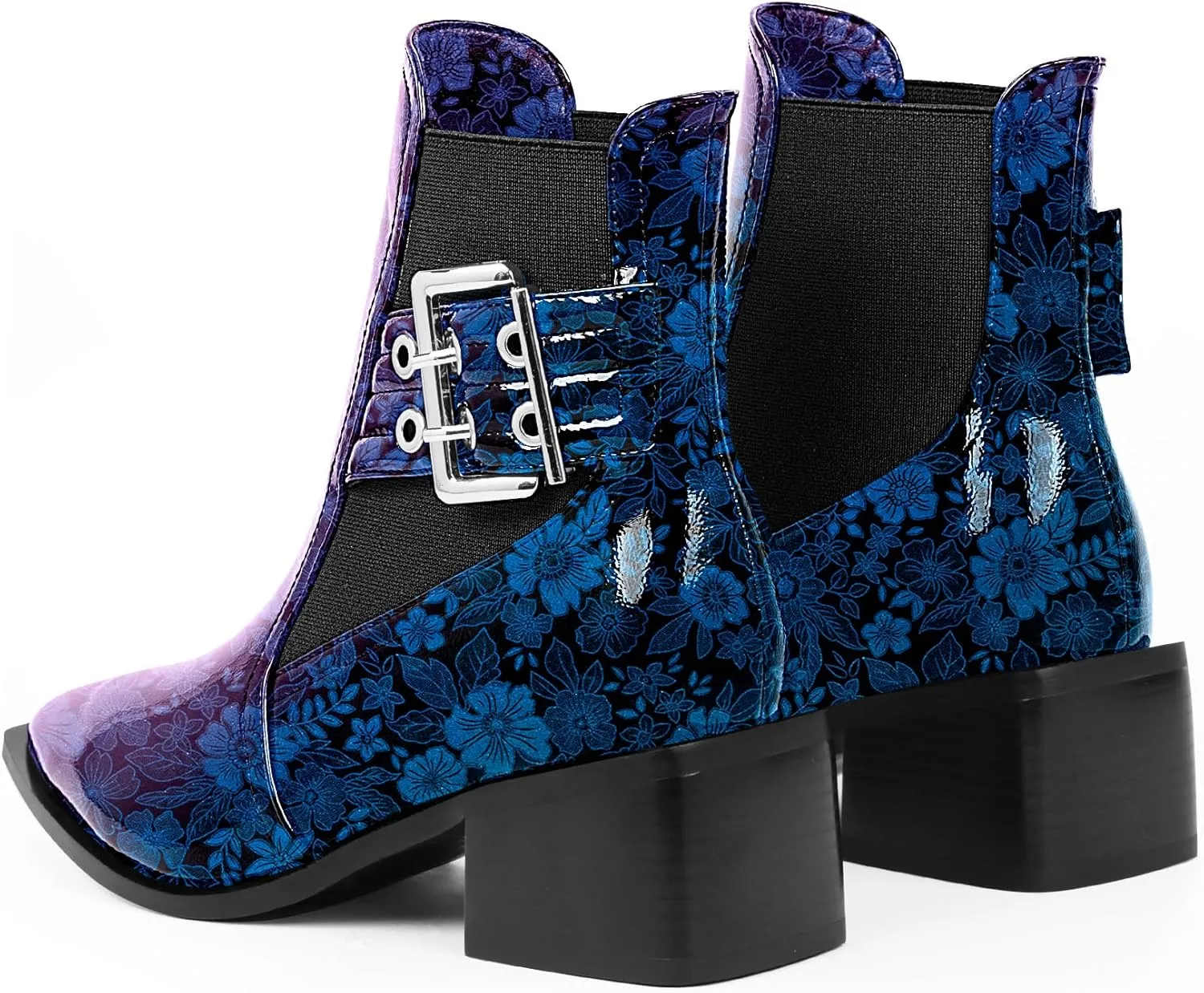 Women's Block Chunky Low Heel Ankle Boots Buckle Strap Booties