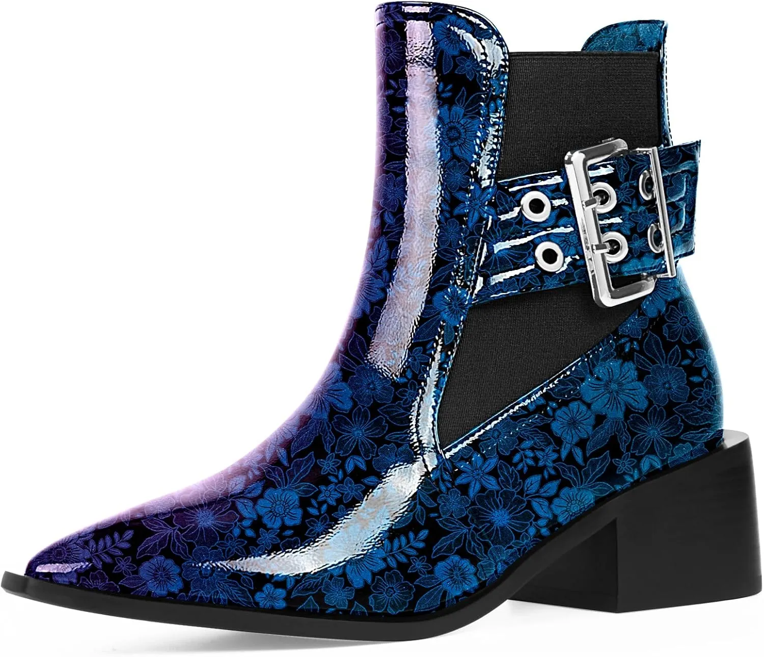 Women's Block Chunky Low Heel Ankle Boots Buckle Strap Booties