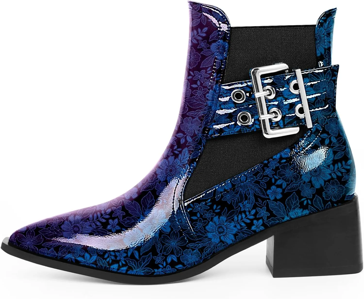 Women's Block Chunky Low Heel Ankle Boots Buckle Strap Booties