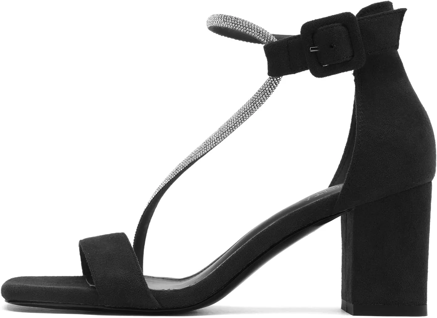 Women's Chunky Block Heels Open Toe Rhinestone Ankle Strap Heeled Sandals Summer Sexy Comfortable Strappy Sandals Party Dress Work Wedding Bride Shoes