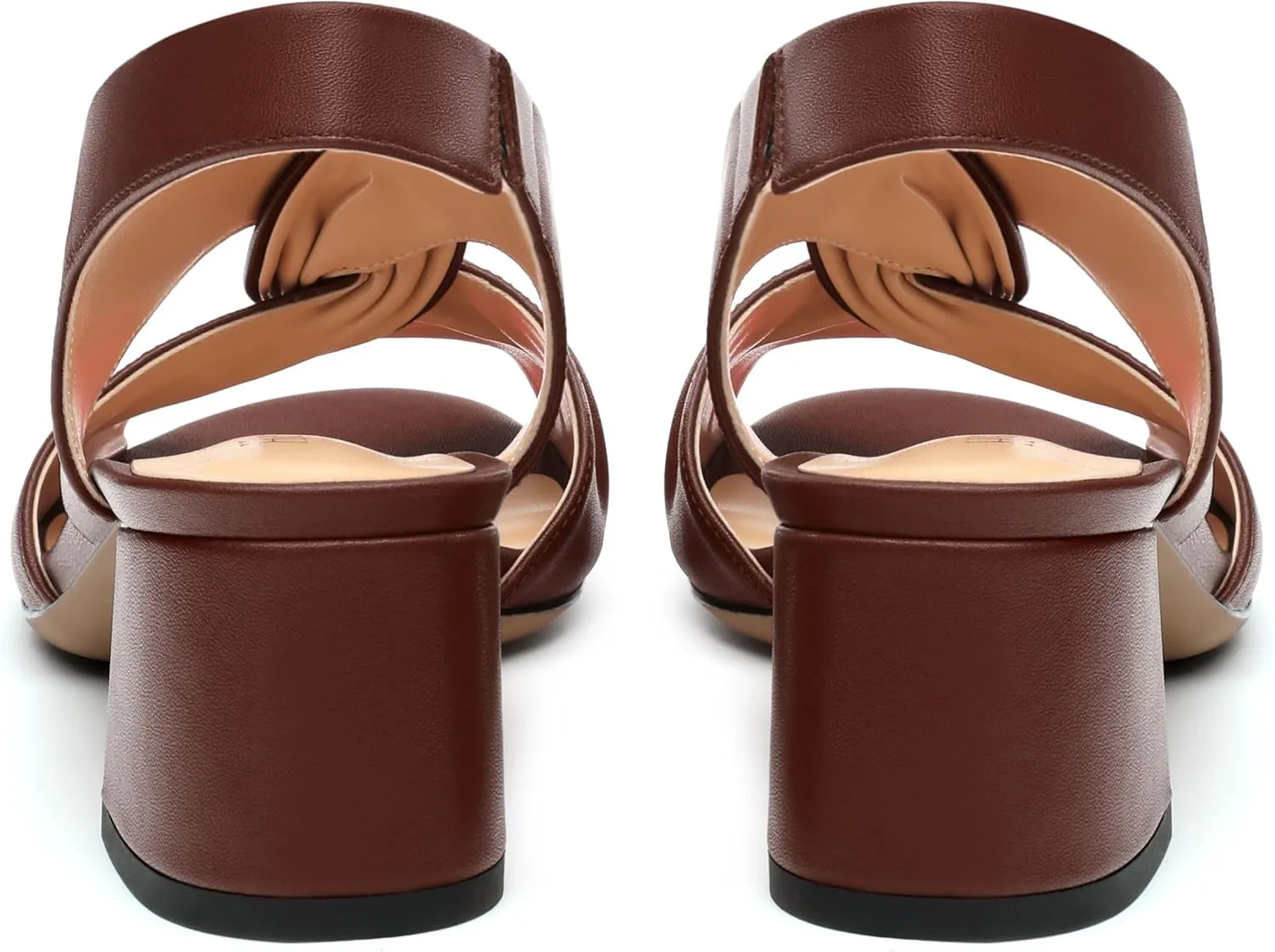 Womens Chunky Block Heels Sandals,Round Open Toe High Heeled Sandals,matte Slip On Ankle Strap Mid Sandals,leisure Dress Party Wedding Shoes 2 In