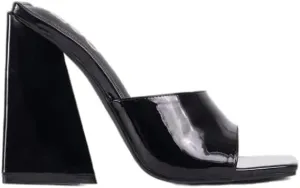 Womens Chunky High Heel Slip on Sandals