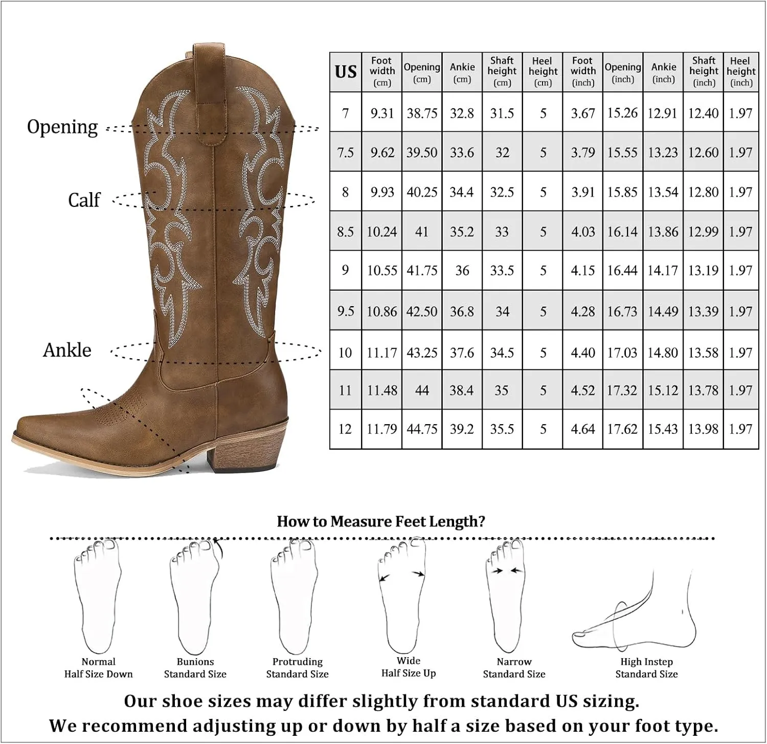 Women's Cowboy Boots Pink Wide Calf Boots Western Cowgirl Boot with Pointy Toe Tall Boots with Chunky Heel Cute Embroidered Long Boots for Concert Outfit