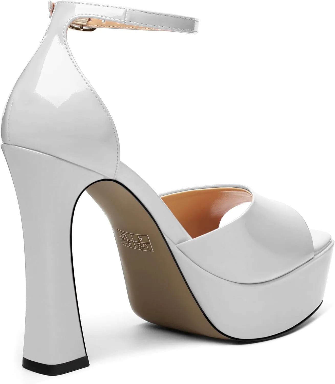 Women's Fashion High Heel Square Toe Platform Sandals, Open Toe Ankle Strap Sandals for women, Elegant and Comfortable Date Party Banquet Dress Shoes