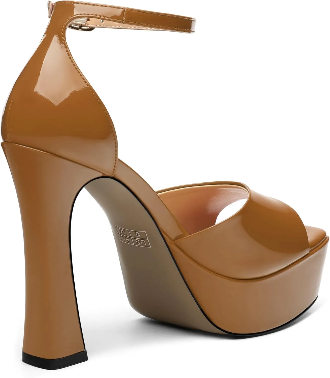 Women's Fashion High Heel Square Toe Platform Sandals, Open Toe Ankle Strap Sandals for women, Elegant and Comfortable Date Party Banquet Dress Shoes