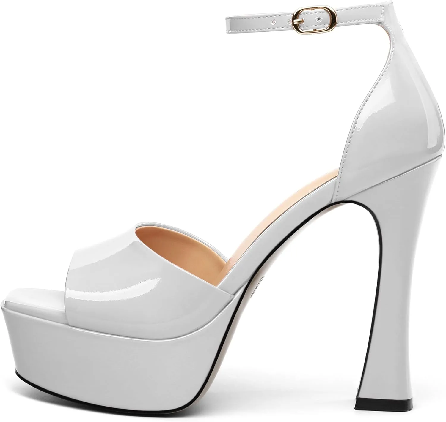 Women's Fashion High Heel Square Toe Platform Sandals, Open Toe Ankle Strap Sandals for women, Elegant and Comfortable Date Party Banquet Dress Shoes