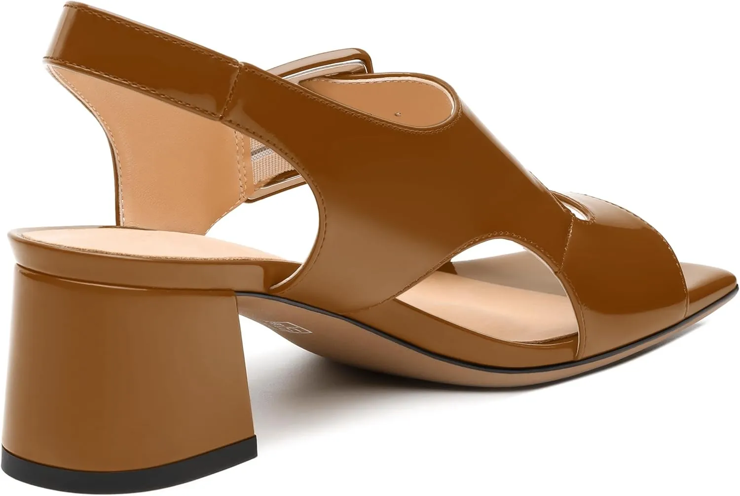 Womens Heeled Sandals Shoes, Square Peep Toe Mid Block Heel Ankle Strap Sandals for Women, Leather Insole Chunky Heel Sandals with Buckle 2"