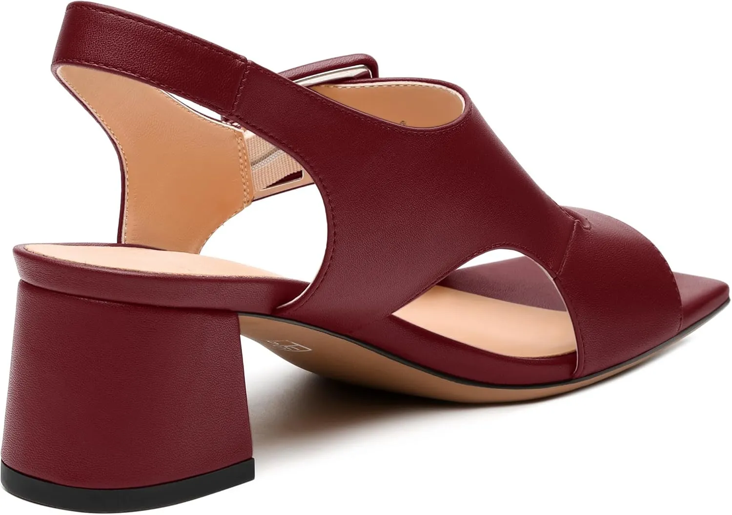 Womens Heeled Sandals Shoes, Square Peep Toe Mid Block Heel Ankle Strap Sandals for Women, Leather Insole Open Toe Chunky Heel Sandals 2"